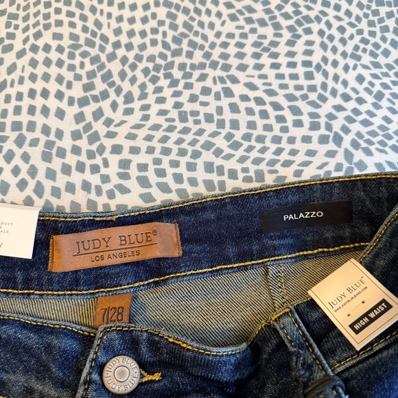 Judy Blue | High Rise Palazzo Wide Leg Jeans, Dark Indigo - Picture 8 of 11